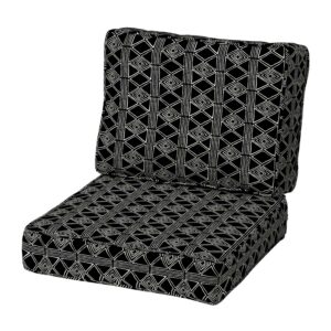 Arden Selections ProFoam Performance Outdoor Deep Seating Cushion Set 24 x 24, Black Global Stripe