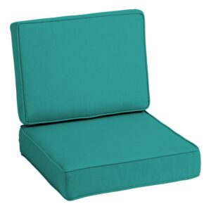 Arden Selections ProFoam EverTru Acrylic 24 x 24 x 6 Inch Outdoor Deep Seat Cushion Set, Aqua