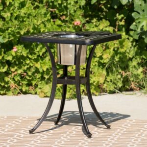 Ariel Outdoor Copper Bistro Table with Ice Bucket