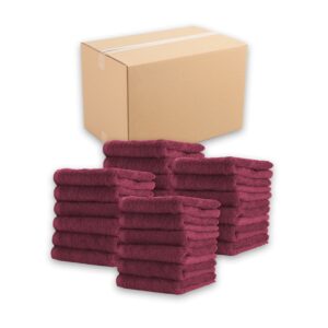 Arkwright Bleach Safe Jr. Salon Towels - 100% Ring Spun Cotton Hand Towel for Spa - (Bulk Case of 180) Burgundy