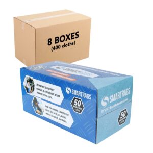 Arkwright Bulk Case of 400 Microfiber Cleaning Rags (8 Boxes of 50 Each), 12 x 12, Blue