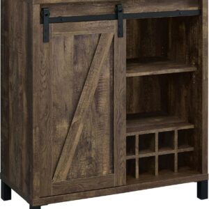 Arlington Bar Cabinet with Sliding Door Rustic Oak
