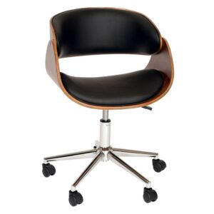 Armen Living Julian Modern Faux Leather Office Chair in Black