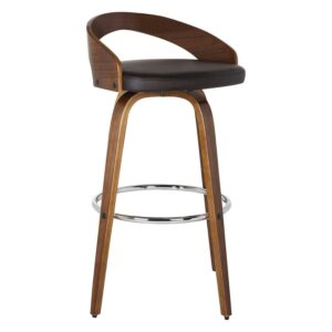 Armen Living Sonia Modern Faux Leather Counter Stool in Brown