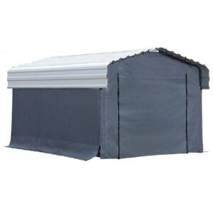 Arrow Carports Enclosure Kit for Galvanized Steel Carport, Fabric Carport Wall Panels, 10' x 15' x 7'