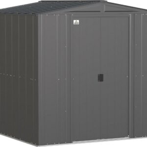 Arrow 6 x 6 ft. Classic Steel Outdoor Storage Shed, Charcoal