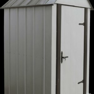 Arrow Designer Metro Steel Storage Shed, 4 x 4 ft, Java/Sand