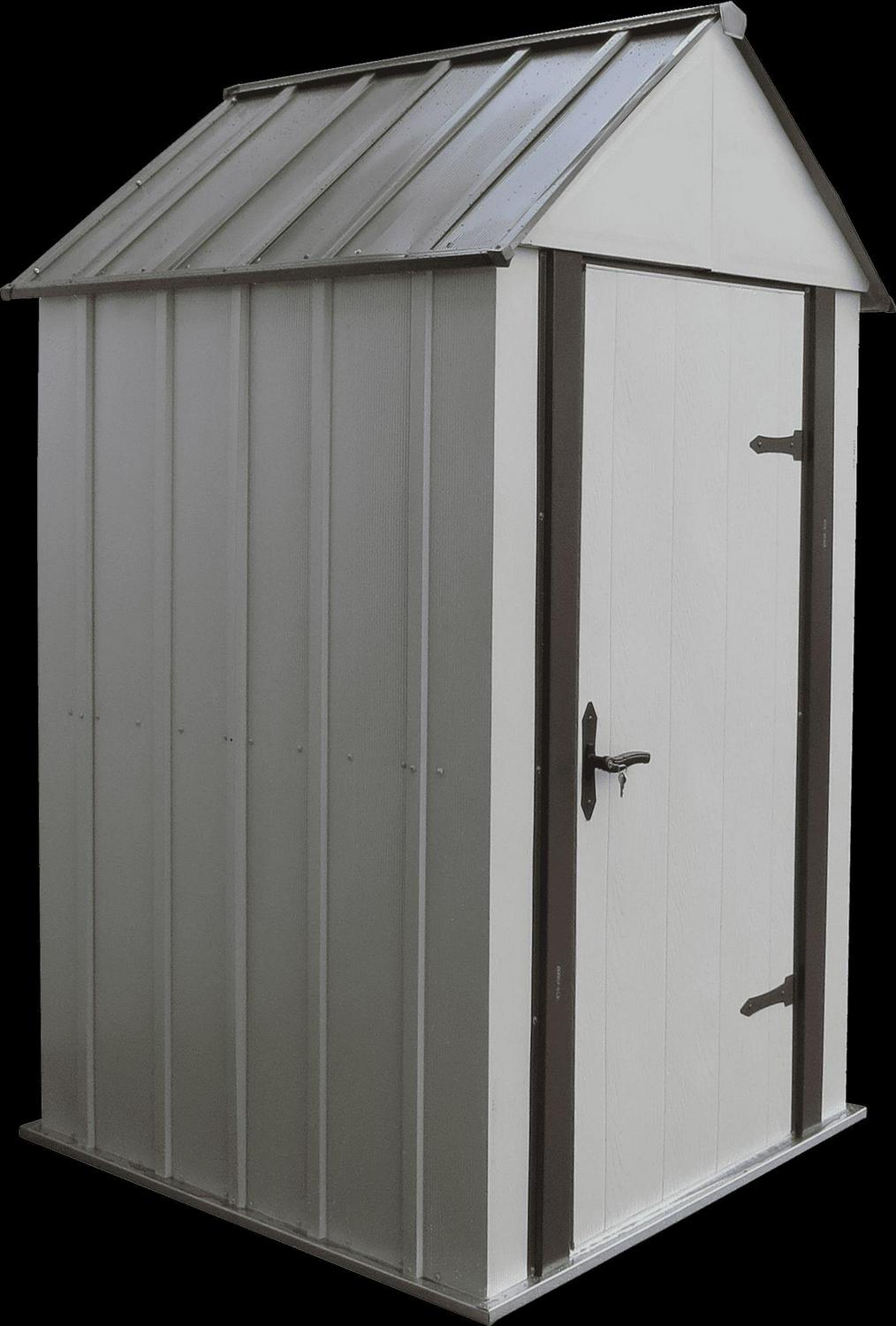 Arrow Designer Metro Steel Storage Shed, 4 x 4 ft, Java/Sand