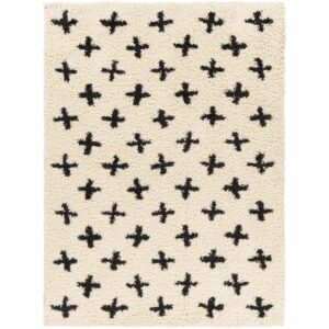Livabliss Beni Shag Global Area Rug,5'3" x 7',Cream/Grey