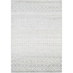 Livabliss Area Rugs for Living Room, 5x8 Elaziz Global Gray Rug, Bedroom Dining Room Home Decor Stain Resistant Carpet (5'3" x 7'7")