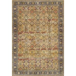 Livabliss Leicester Vintage Washable Area Rug, Brown, 8'10" x 11'10"