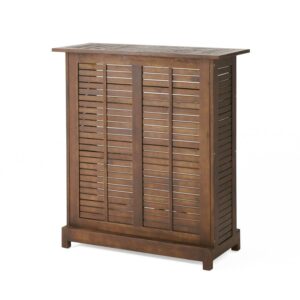 Ashlin Outdoor Acacia Wood Bar, Rich Mahogany