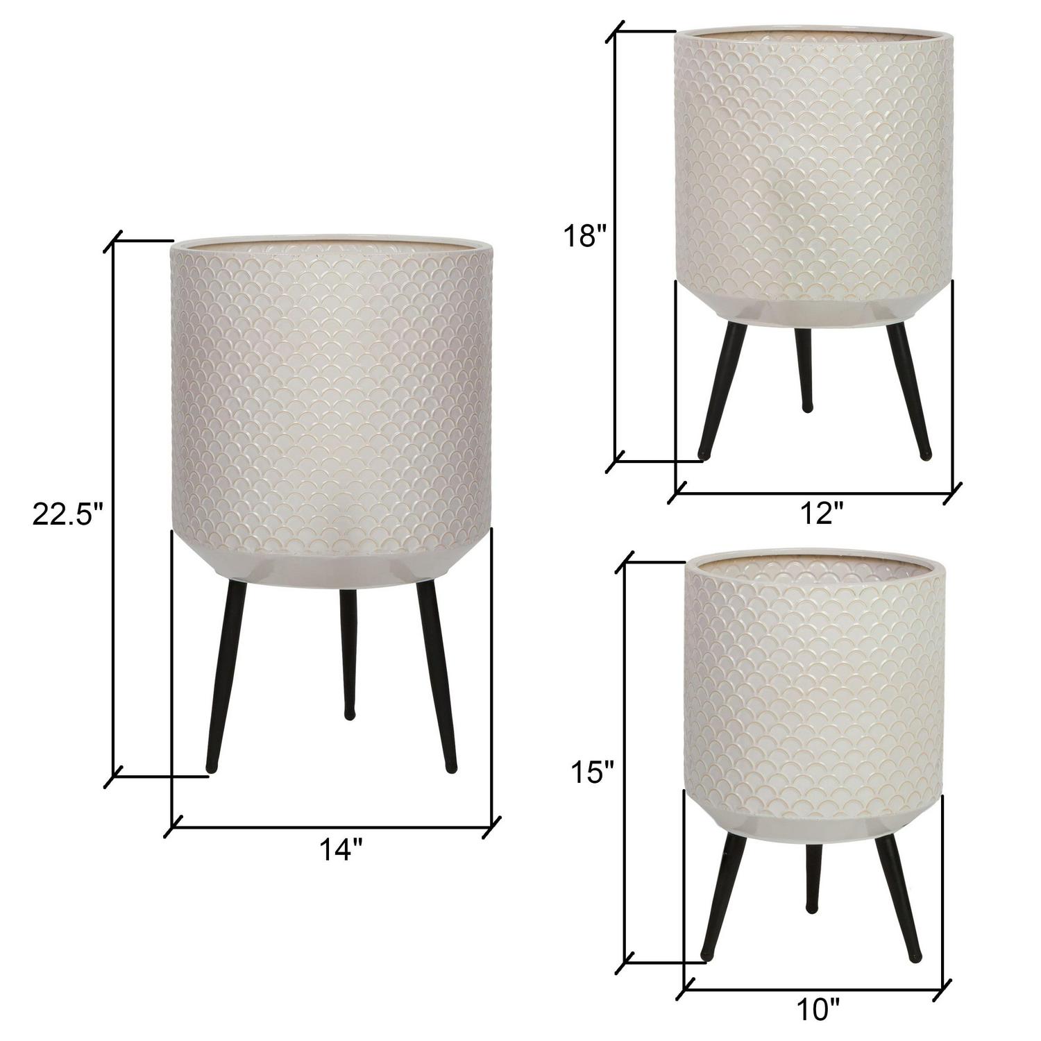 Aspire Home Accents Metal Avery Modern Planters (Set of 3) - Image 7