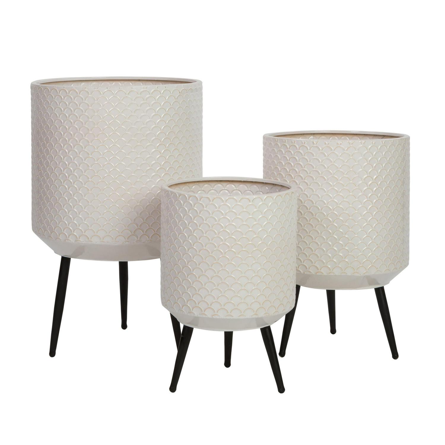 Aspire Home Accents Metal Avery Modern Planters (Set of 3) - Image 3