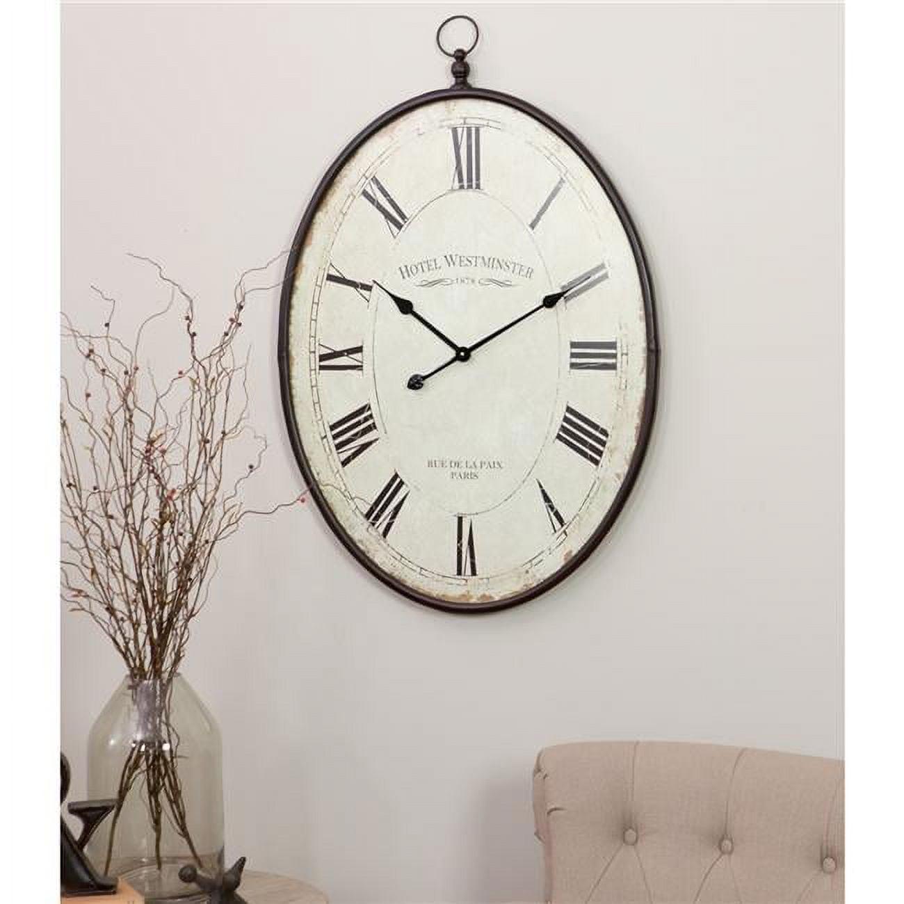 Aspire Home Accents Ines Large Oval Wall Clock - 36"H x 23.5"W x 1.5"D