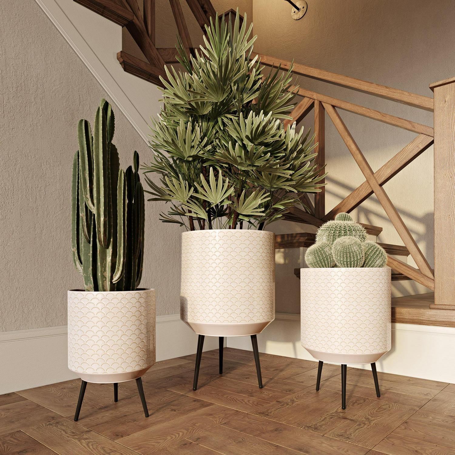 Aspire Home Accents Metal Avery Modern Planters (Set of 3) - Image 2