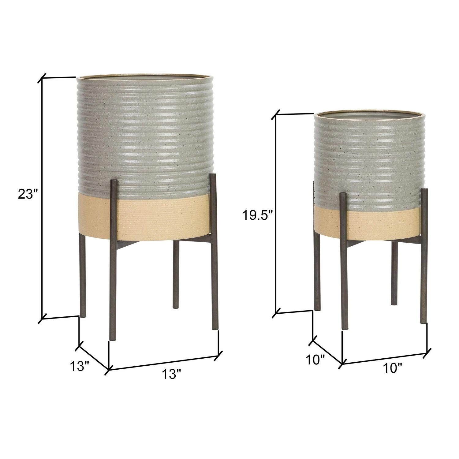 Aspire Home Accents Mason Industrial Metal Modern Planters (Set of 2) - Image 6