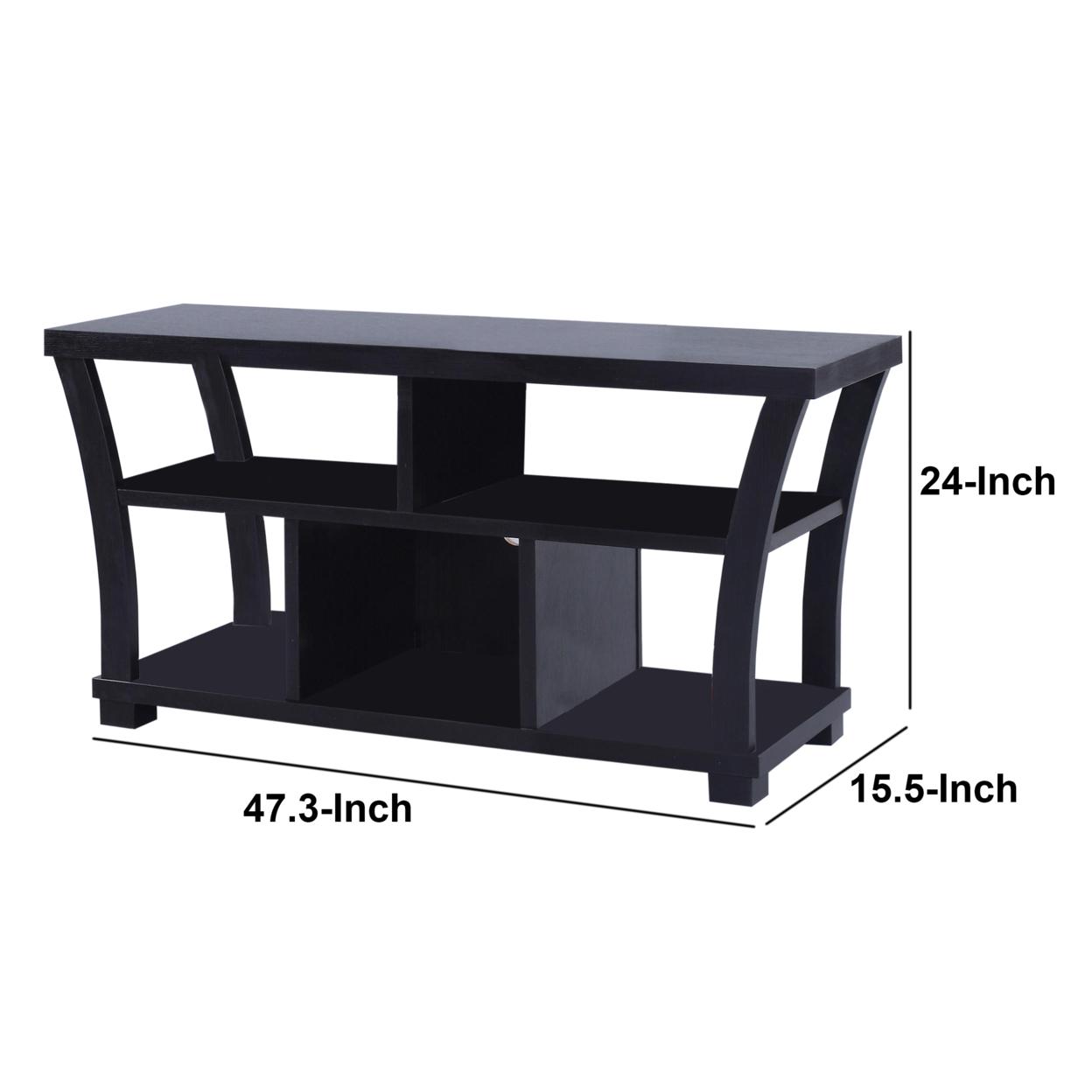 Astonishing Entertainment TV Stand, Black- Saltoro Sherpi - Image 5