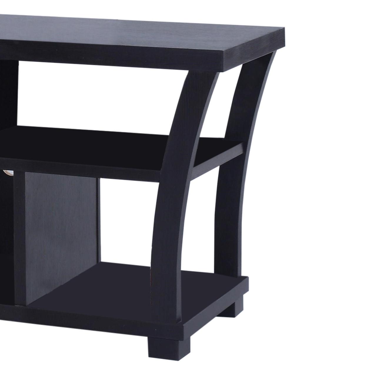 Astonishing Entertainment TV Stand, Black- Saltoro Sherpi - Image 4