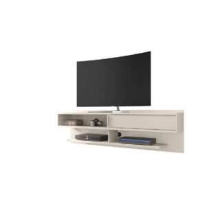Astor 70.86 Modern Floating Entertainment Center 1.0 with Media Shelves in Off White