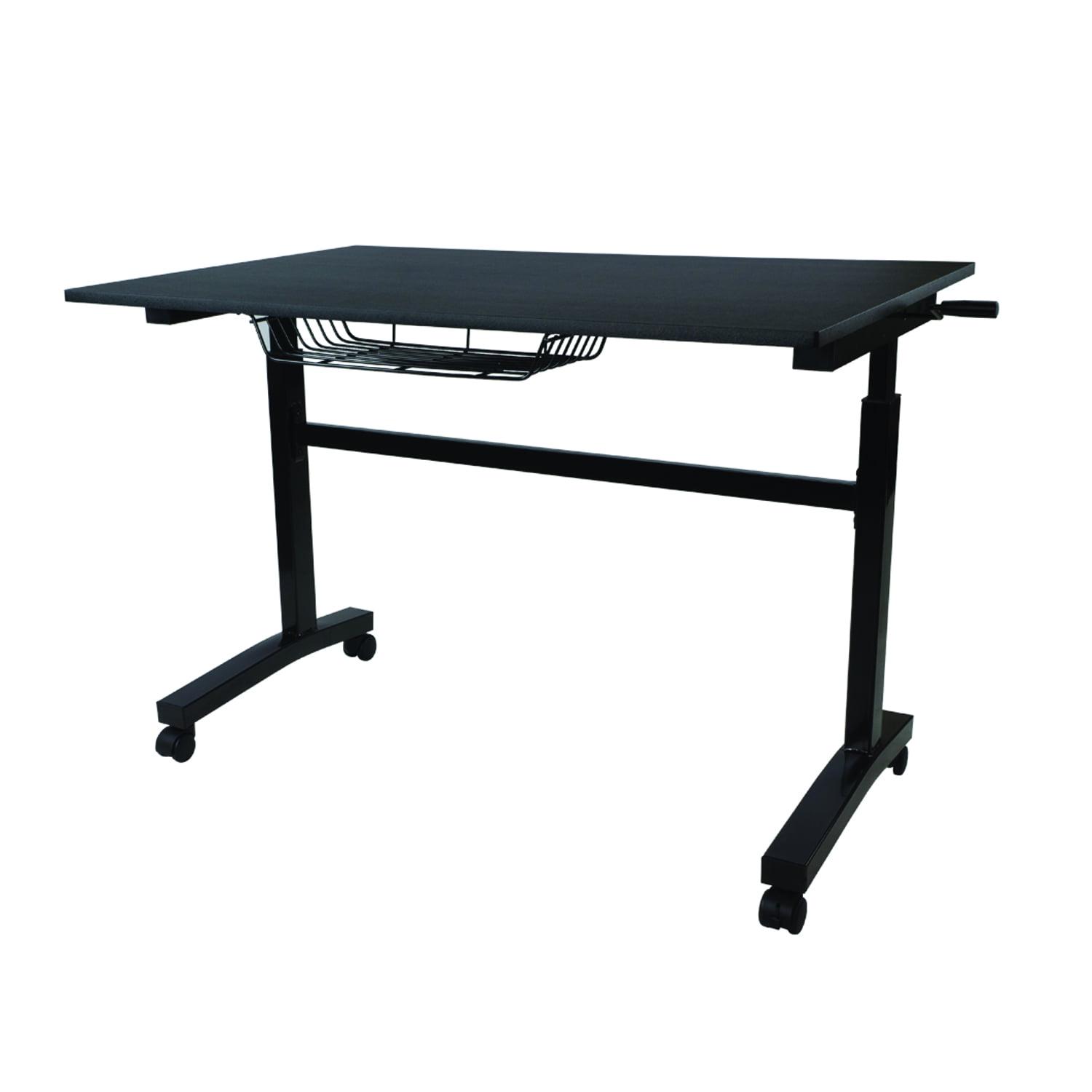 Atlantic 28-41" Height Adjustable Desk - Sit or Stand, with Rolling Casters, Black - Image 4