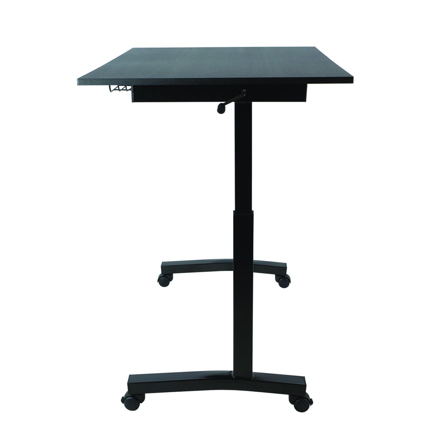 Atlantic 28-41" Height Adjustable Desk - Sit or Stand, with Rolling Casters, Black - Image 8
