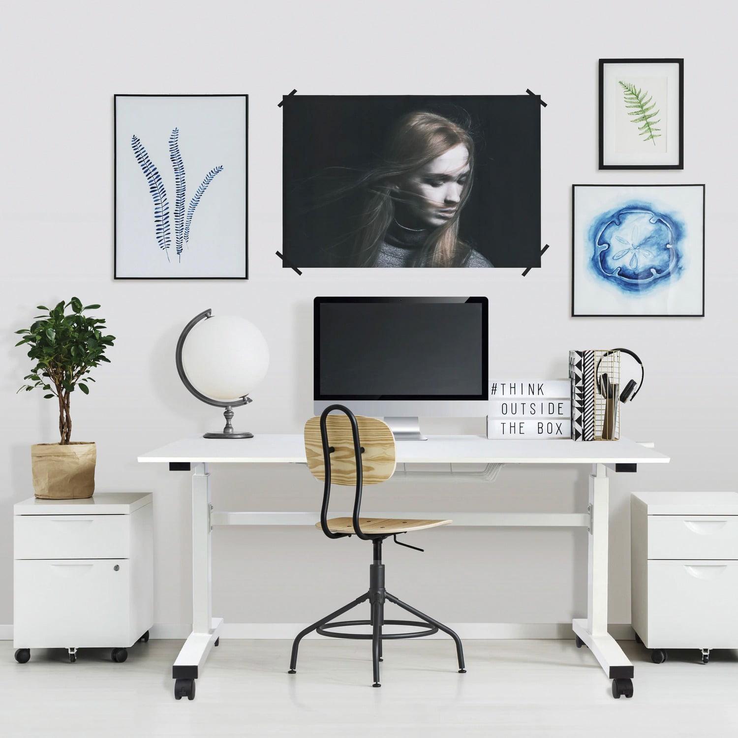 Atlantic Sit Stand Height Adjustable Desk with Side Crank and Casters in White - Image 8