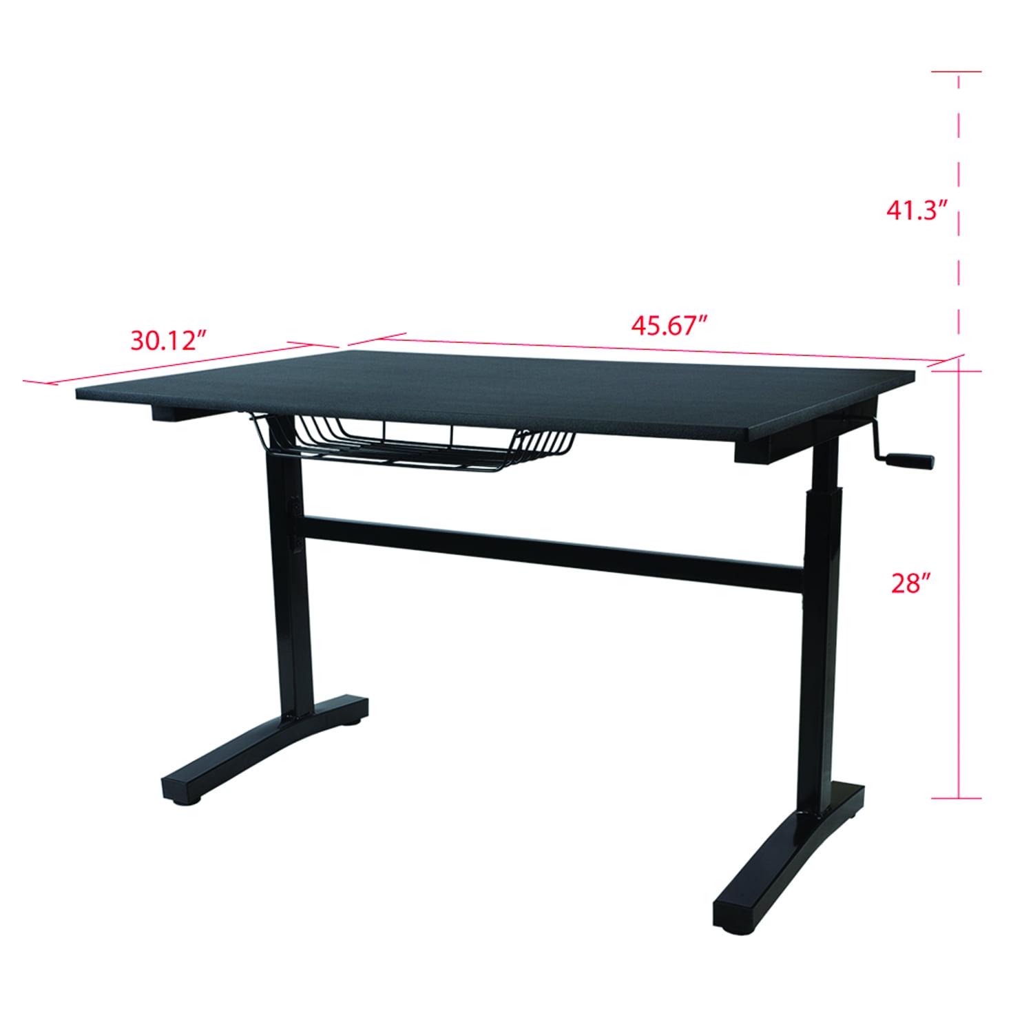 Atlantic 28-41" Height Adjustable Desk - Sit or Stand, with Rolling Casters, Black - Image 7