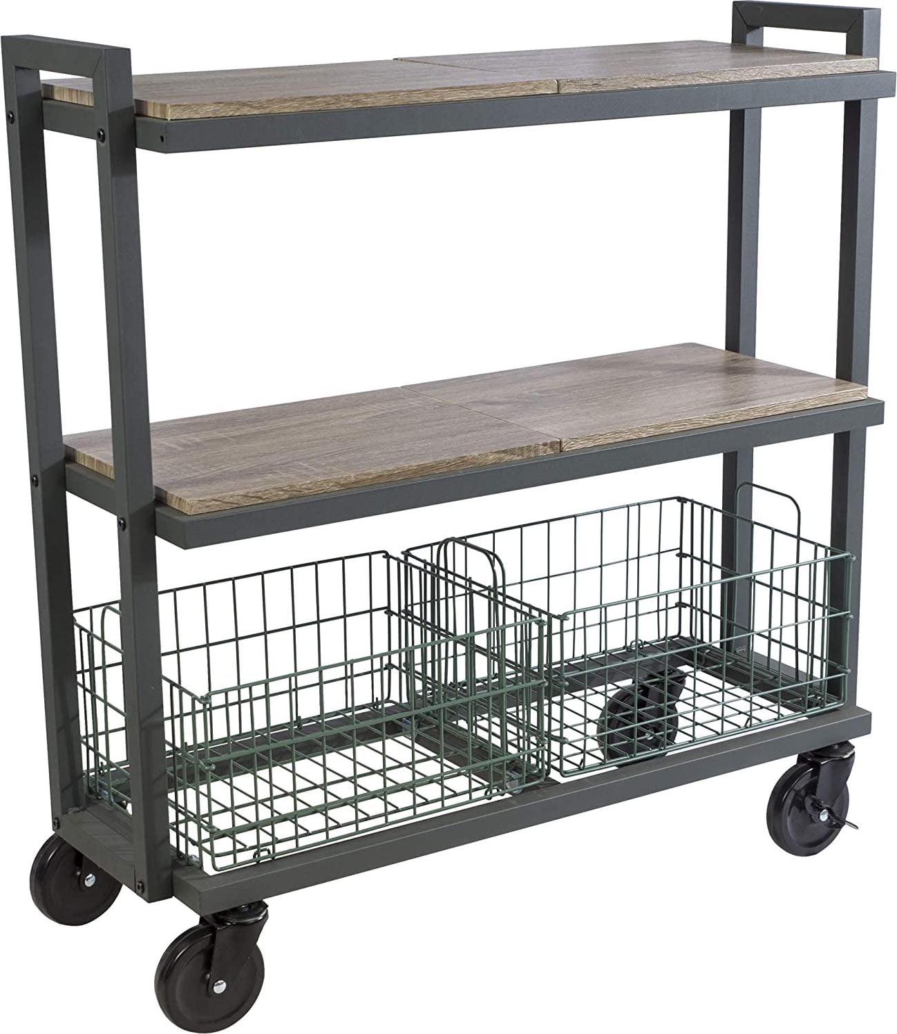 Atlantic 3-Tier Mobile Cart System, 33" Wide, Green