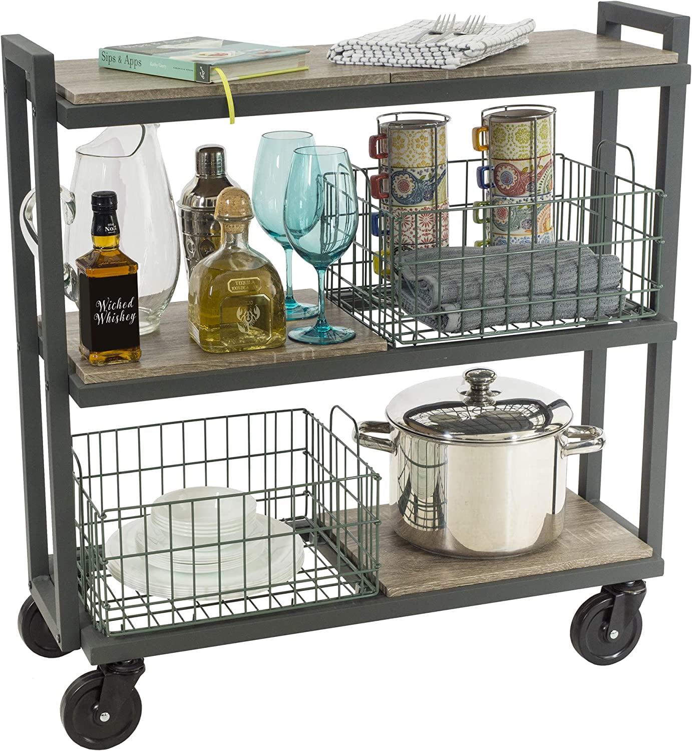 Atlantic 3-Tier Mobile Cart System, 33" Wide, Green - Image 2