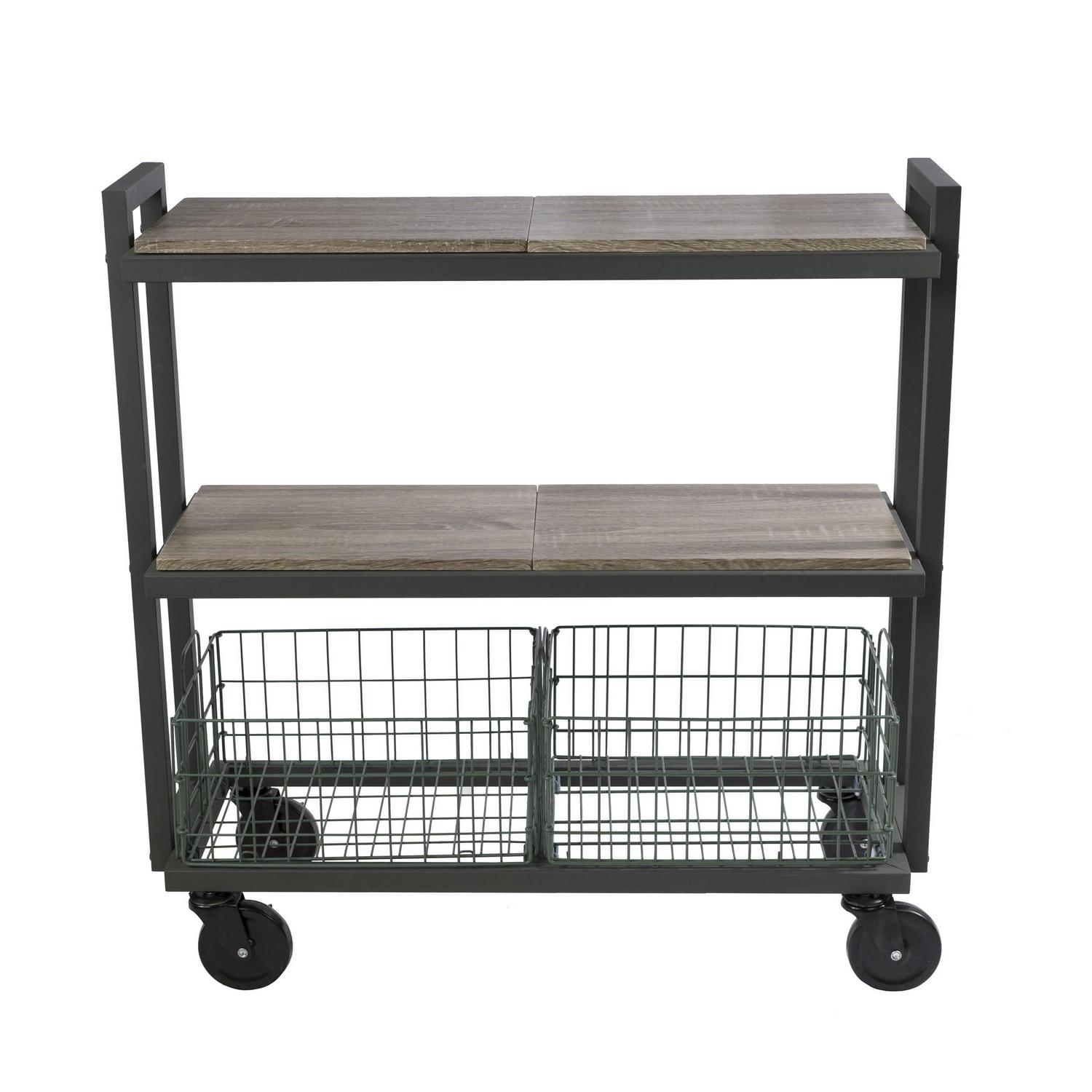 Atlantic 3-Tier Mobile Cart System, 33" Wide, Green - Image 4