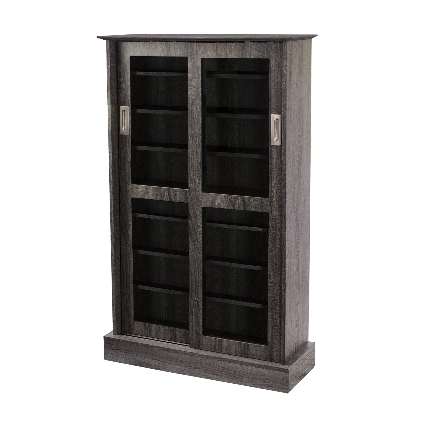 Atlantic 49" Driffield Transitional Media Storage Cabinet (576 CDs, 192 DVDs), Gray Woodgrain