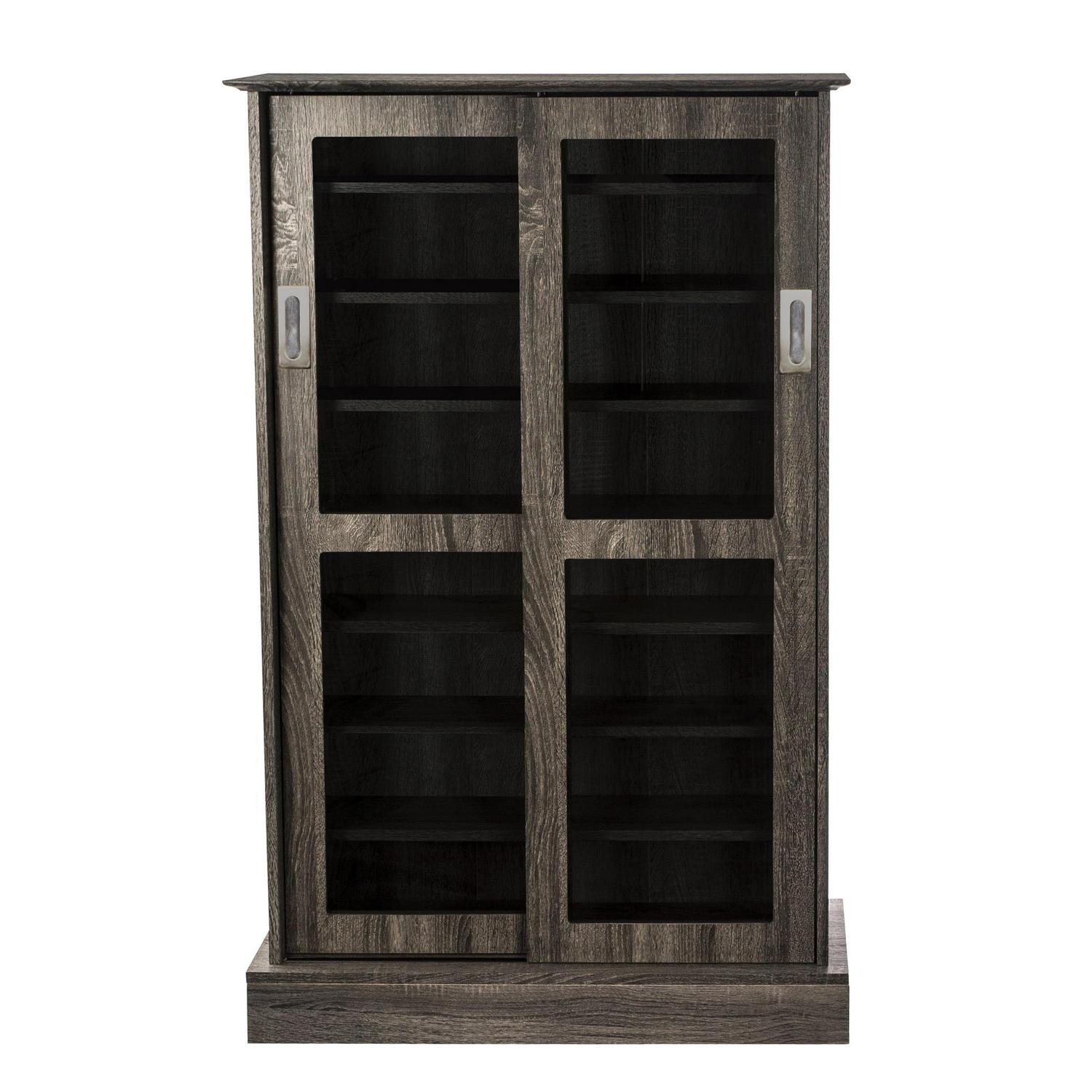 Atlantic 49" Driffield Transitional Media Storage Cabinet (576 CDs, 192 DVDs), Gray Woodgrain - Image 3
