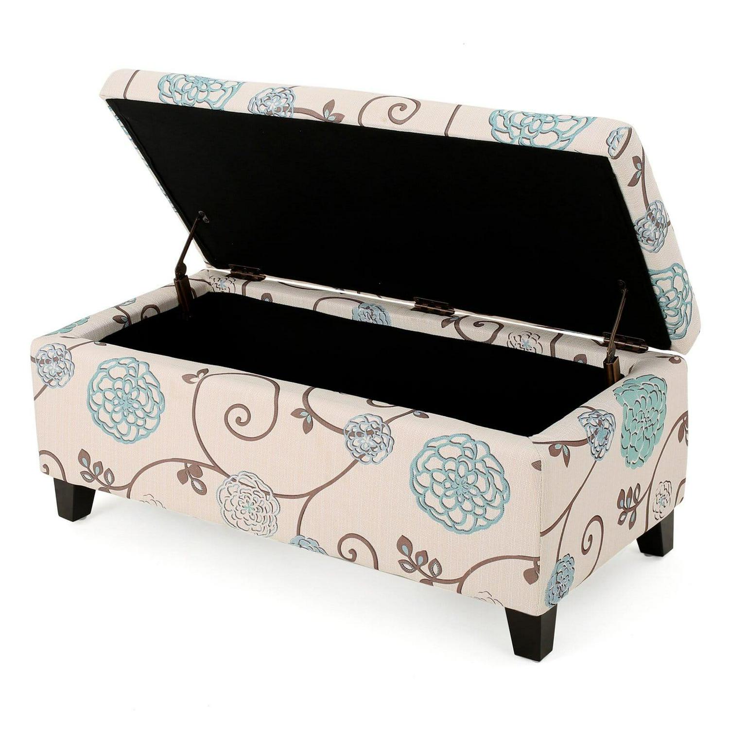 Atlantic Contemporary Fabric Upholstered Storage Ottoman - Image 2
