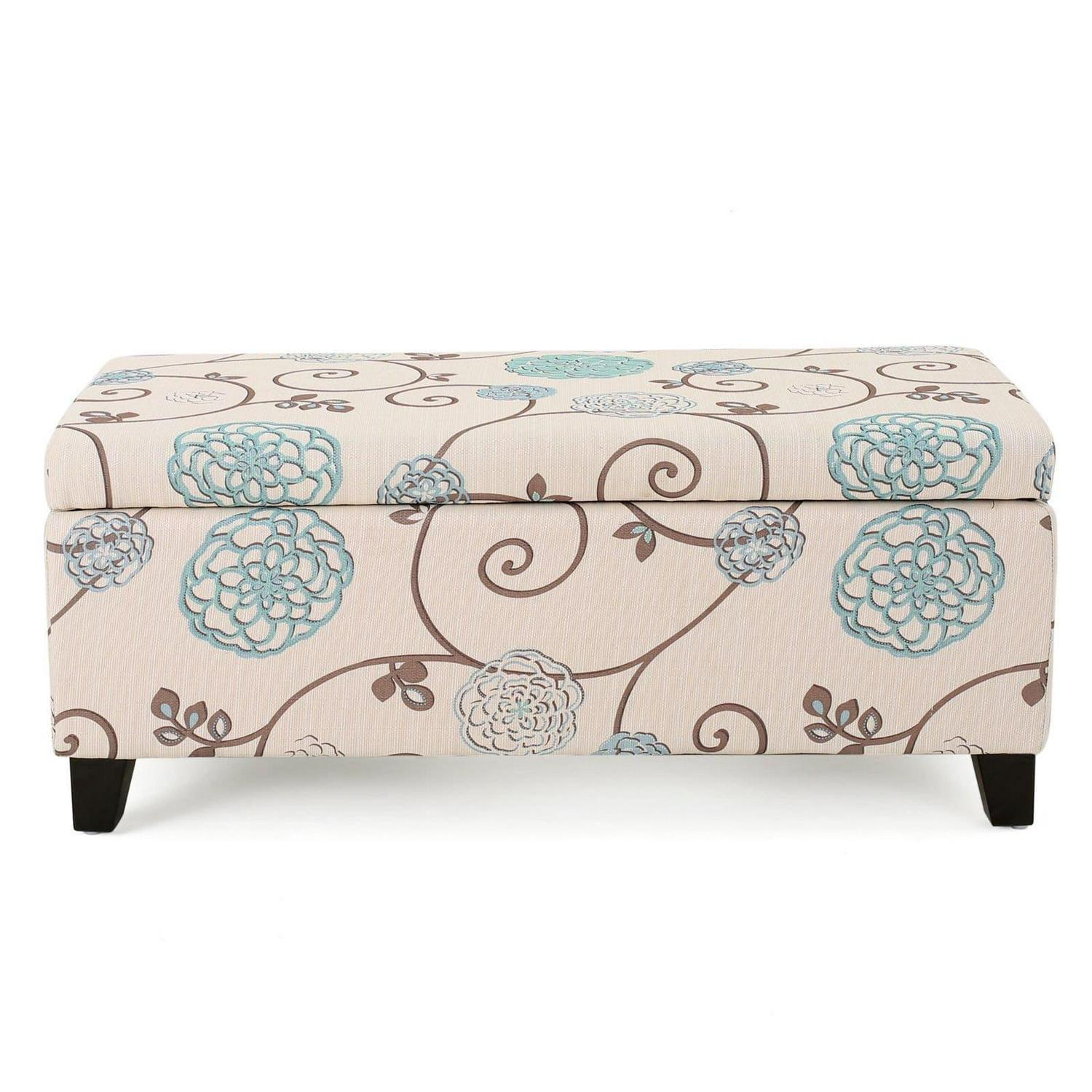 Atlantic Contemporary Fabric Upholstered Storage Ottoman - Image 9