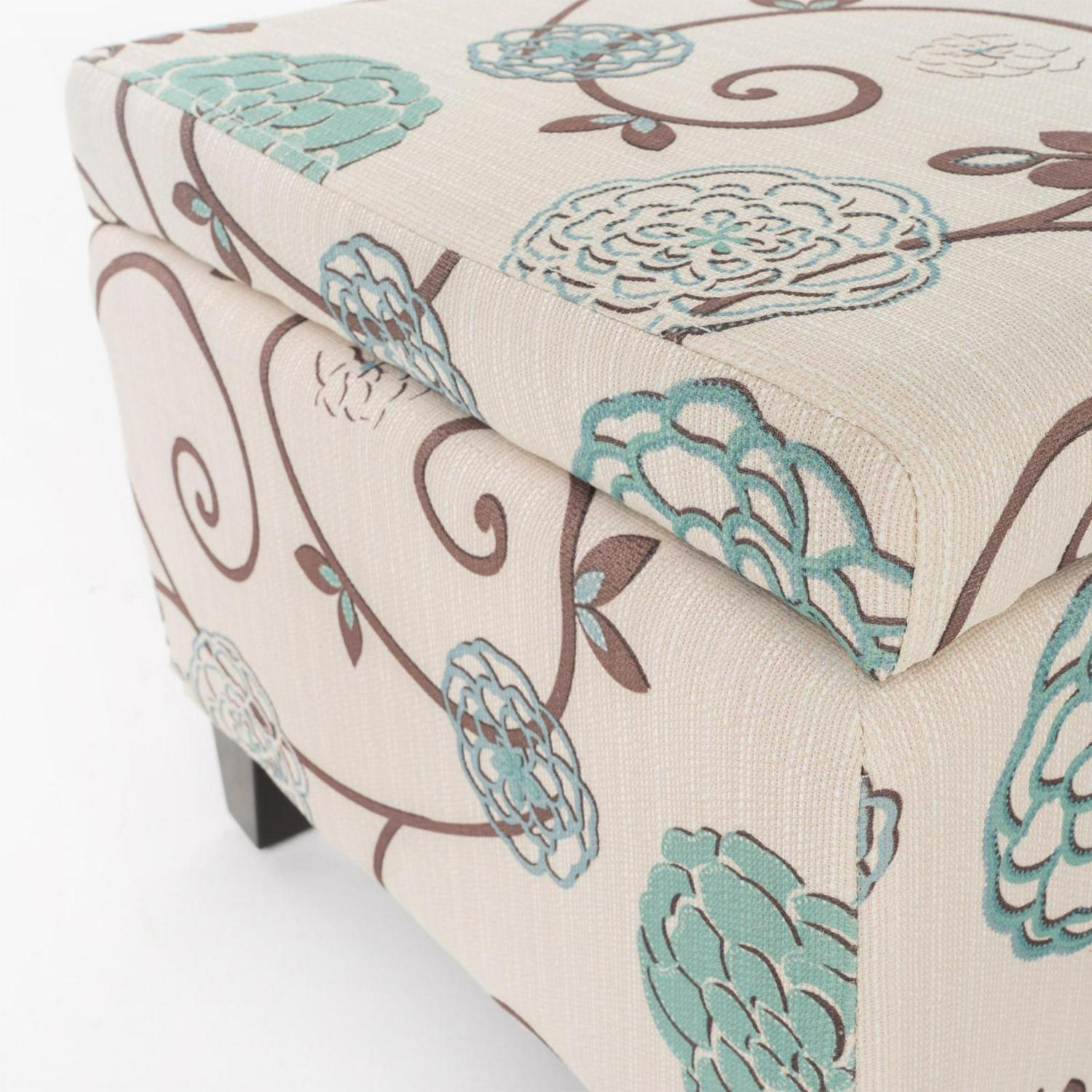 Atlantic Contemporary Fabric Upholstered Storage Ottoman - Image 4