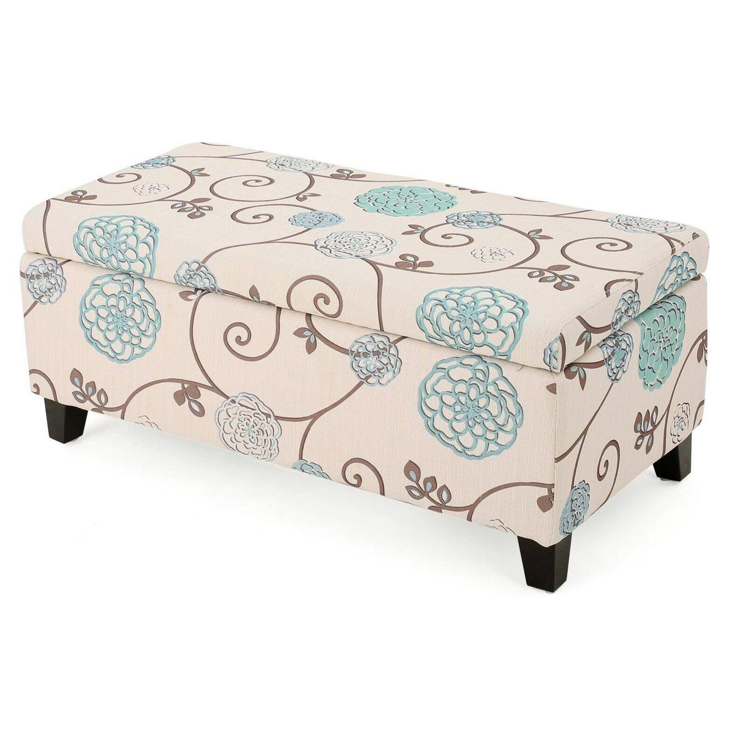 Atlantic Contemporary Fabric Upholstered Storage Ottoman