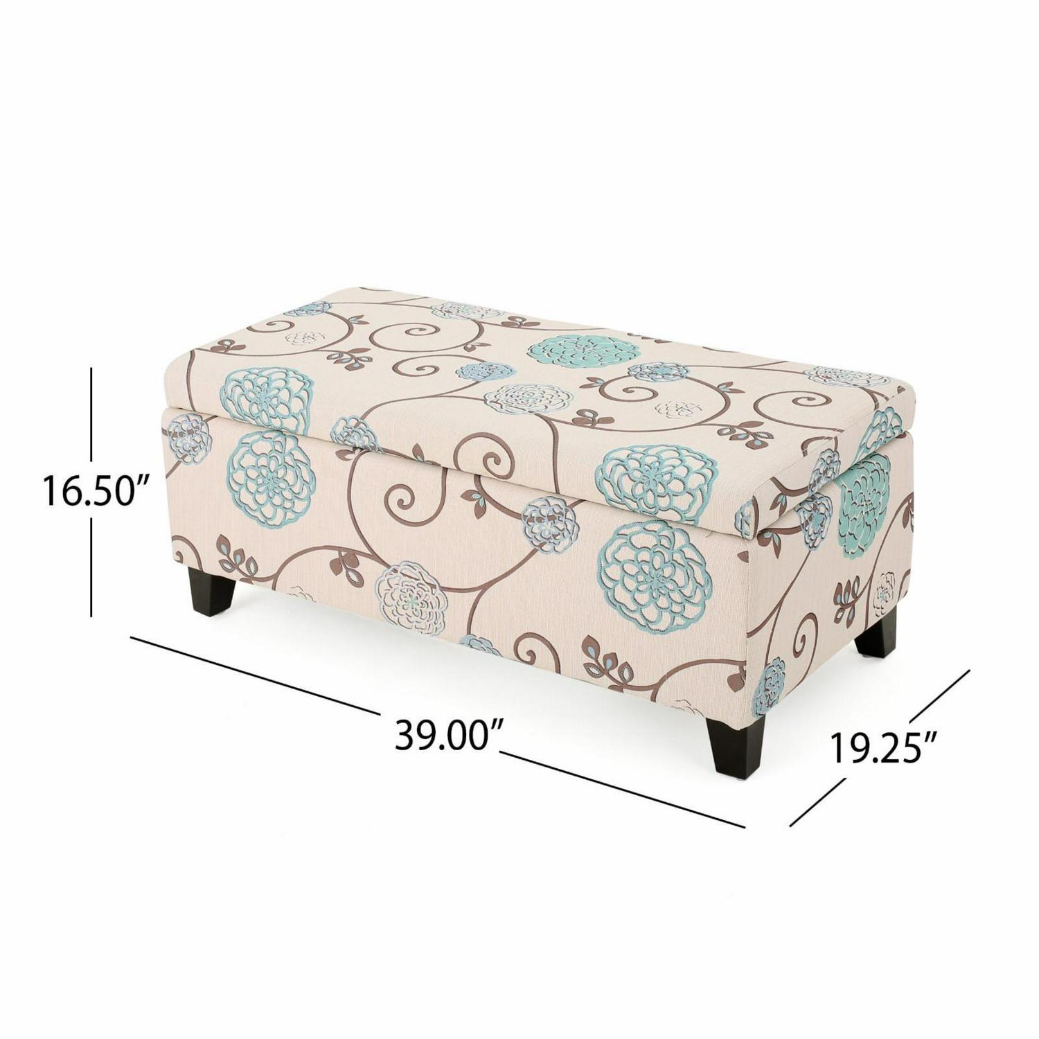 Atlantic Contemporary Fabric Upholstered Storage Ottoman - Image 7
