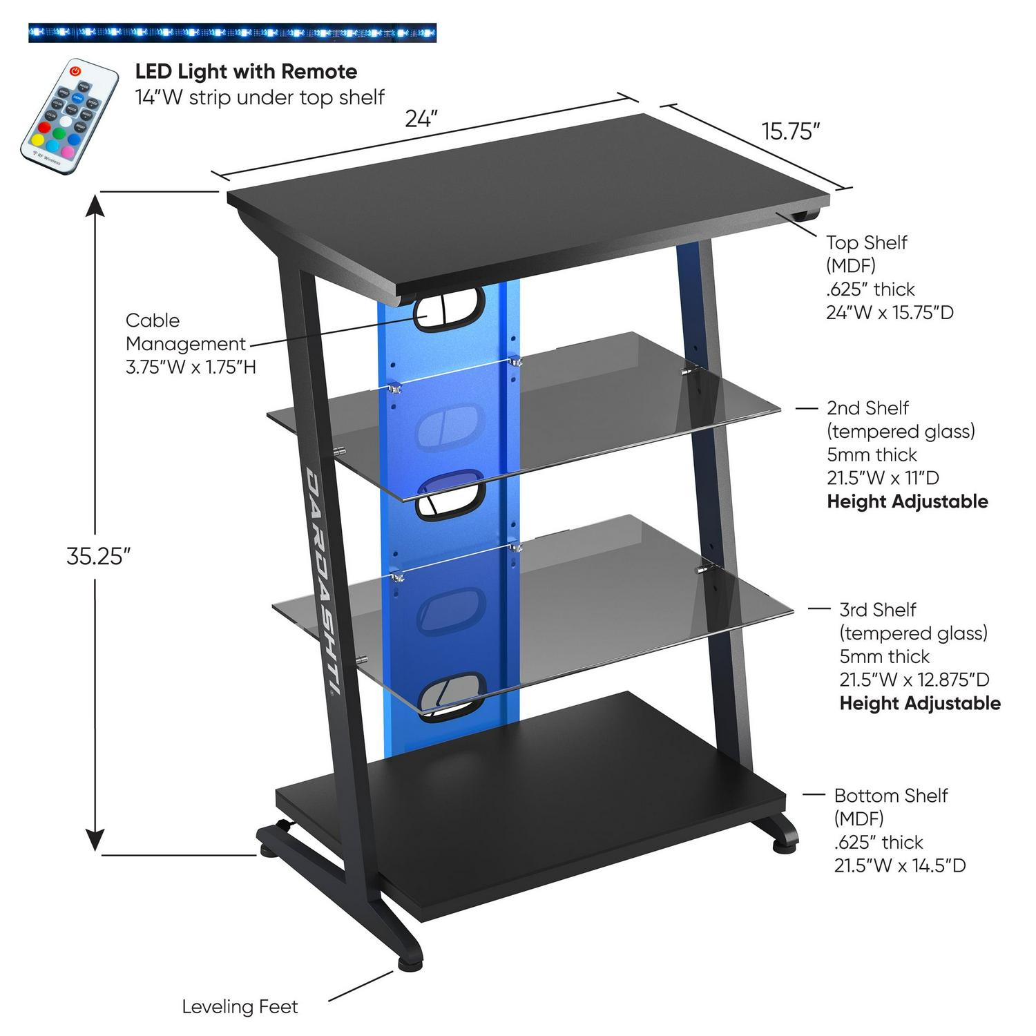 Atlantic Dardashti 4-Tier Shelving Unit S1-21, Cobalt Blue - Image 7