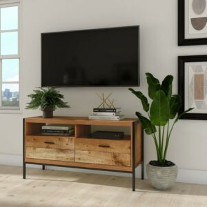 Atlantic Loft & Luv Montana TV Stand for TVs up to 50", Rustic Raw Wood Look