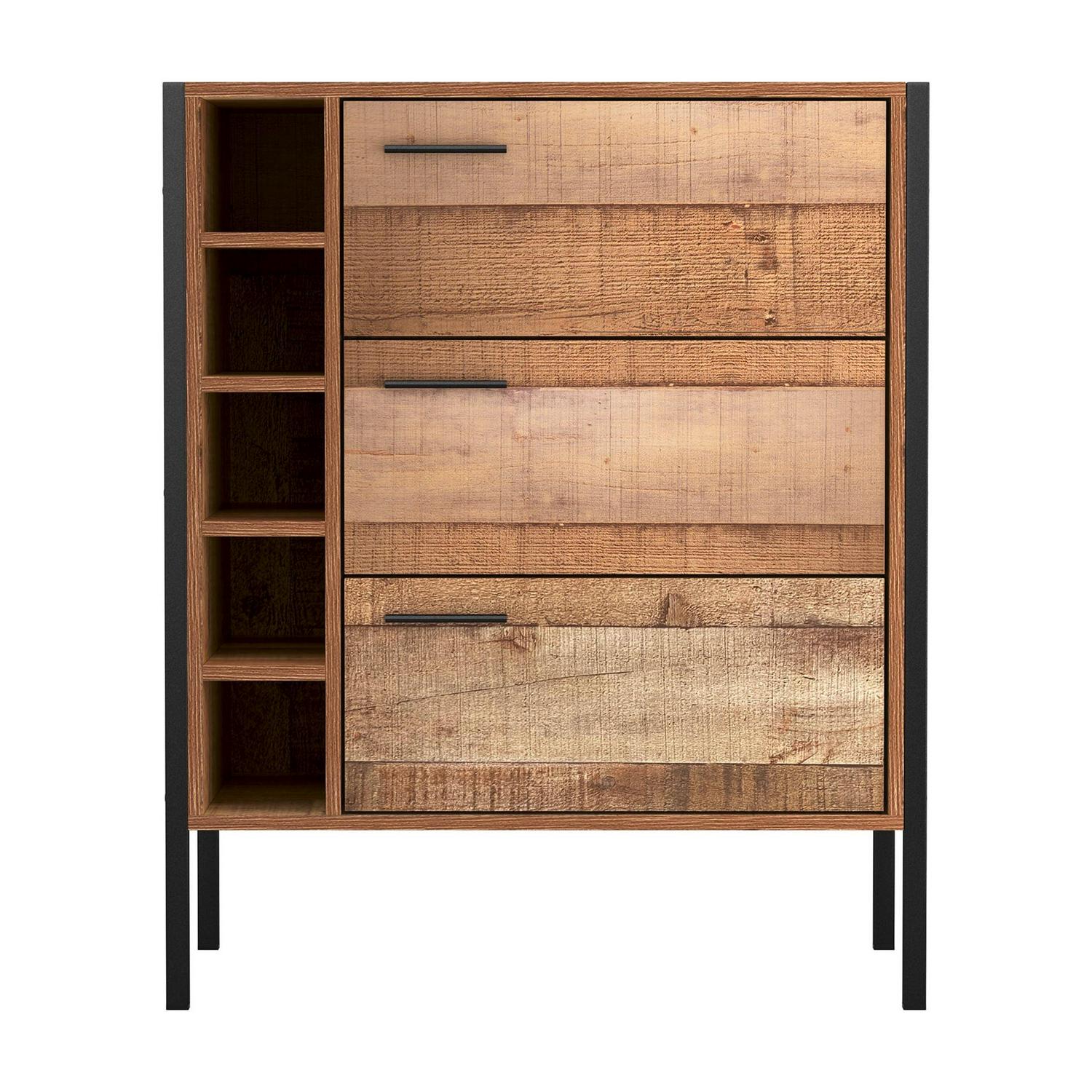 Atlantic Loft & Luv Montana Bar Cabinet, Rustic Raw Wood - Image 4