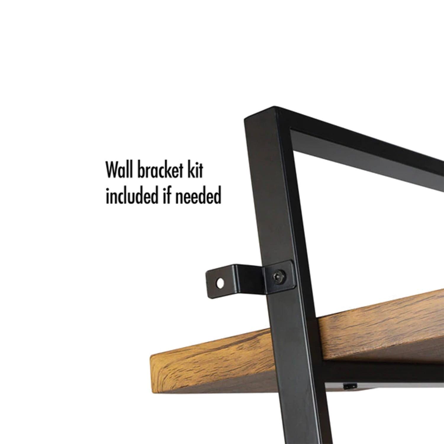 Atlantic Urban 4-Tier Multipurpose Shelf, Rustic Brown/Black Metal - Image 3