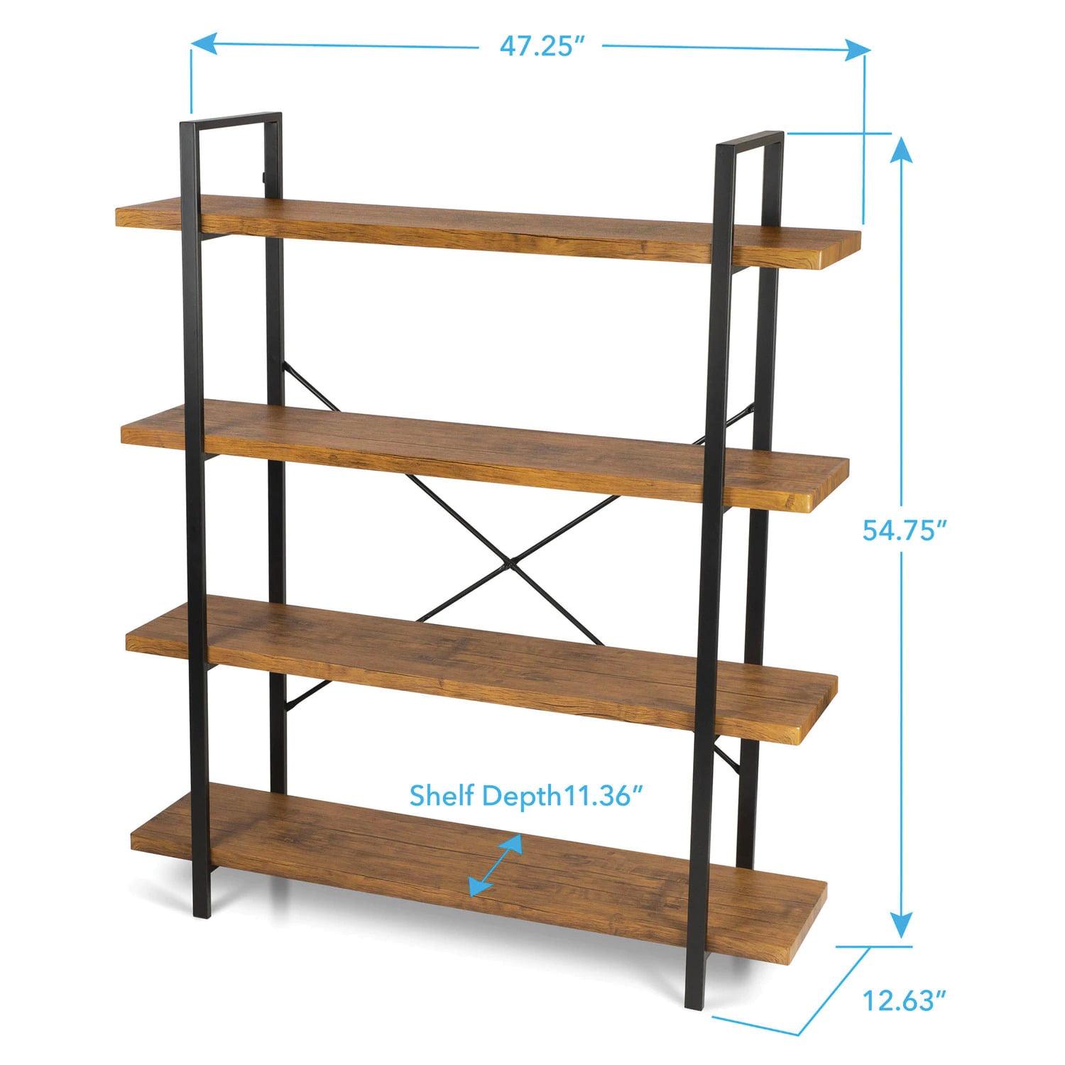 Atlantic Urban 4-Tier Multipurpose Shelf, Rustic Brown/Black Metal - Image 2