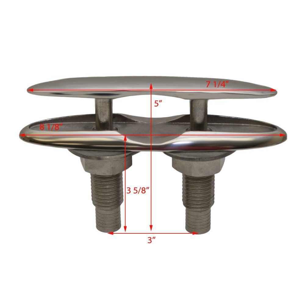 Attwood 66519-1 Retractable Low-Profile Stainless Steel Marine Boat 8-Inch Neat Cleat - Image 5