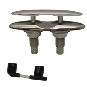 Attwood 66519-1 Retractable Low-Profile Stainless Steel Marine Boat 8-Inch Neat Cleat