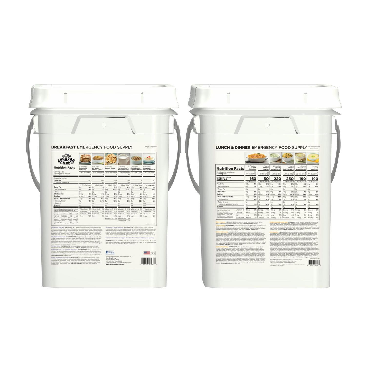 Augason Farms Breakfast/Lunch & Dinner Variety Pack Emergency Food Supply Storage Pails, 2 count - Image 6