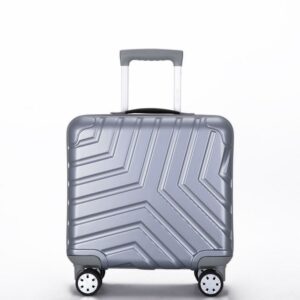 Aukfa 16" Travel Luggage - Hardside Suitcase Luggage with Spinner Wheels TSA Lock - Silver