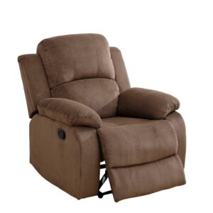 Aukfa Recliner Chair, Overstuffed Single Sofa for Living Room Bedroom, Pineapple Velvet, Brown