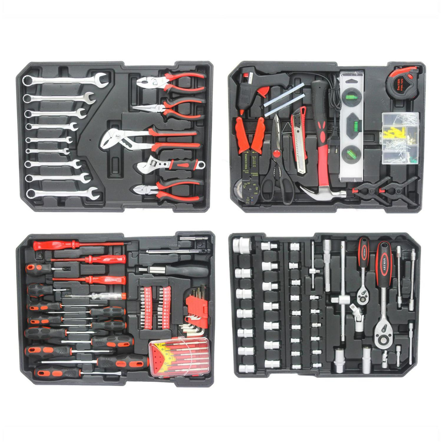 Aukfa 899 Pcs Tool Set, General Hand Tool Kit with Toolbox for Household, Auto Repair, Black - Image 9
