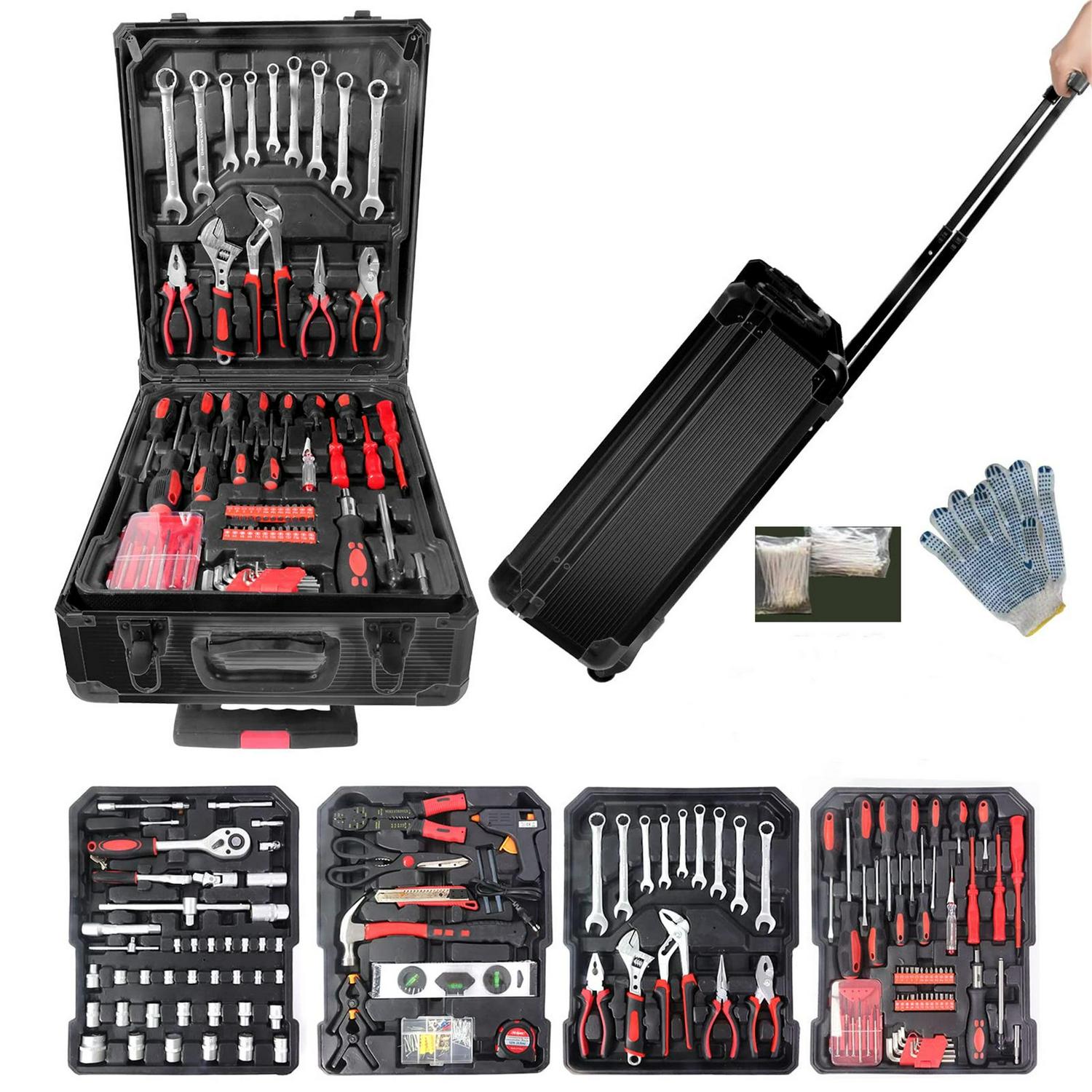 Aukfa 899 Pcs Tool Set, General Hand Tool Kit with Toolbox for Household, Auto Repair, Black - Image 2